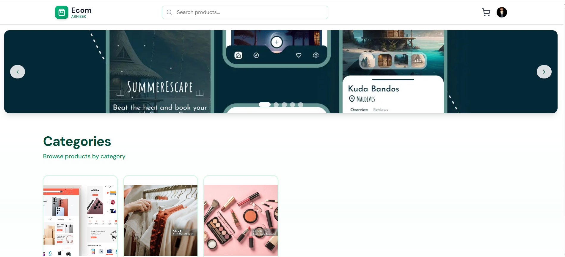 Ecom project screenshot